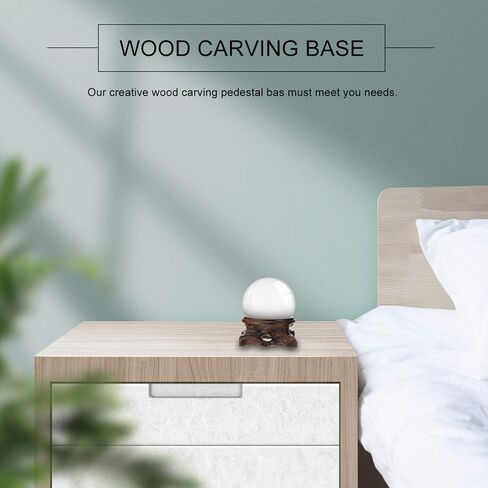 DOITOOL Wooden Stand for Crystal Sphere Quartz Ball Holder Wood Display Stand Base Orb Egg Base Decorative in Saudi Arabia