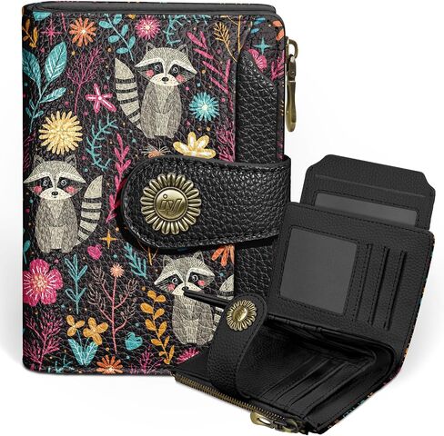 Highland Cow Small Wallet Women RFID Blocking Bifold, Cute Credit Card Holder, Zipper Coin Pocket, PU Leather, Compact, Travel, 4 ID Window, 14 Card Slots, Western, Cash Purse, Ladies Woman in Saudi Arabia