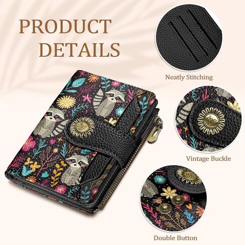 Highland Cow Small Wallet Women RFID Blocking Bifold, Cute Credit Card Holder, Zipper Coin Pocket, PU Leather, Compact, Travel, 4 ID Window, 14 Card Slots, Western, Cash Purse, Ladies Woman in Saudi Arabia