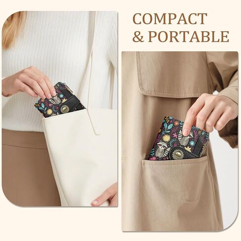 Highland Cow Small Wallet Women RFID Blocking Bifold, Cute Credit Card Holder, Zipper Coin Pocket, PU Leather, Compact, Travel, 4 ID Window, 14 Card Slots, Western, Cash Purse, Ladies Woman in Saudi Arabia