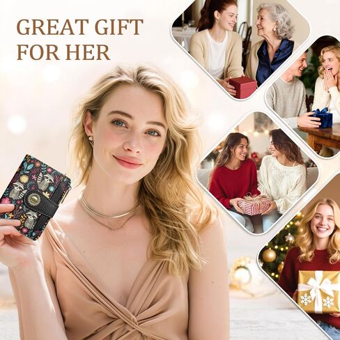 Highland Cow Small Wallet Women RFID Blocking Bifold, Cute Credit Card Holder, Zipper Coin Pocket, PU Leather, Compact, Travel, 4 ID Window, 14 Card Slots, Western, Cash Purse, Ladies Woman in Saudi Arabia