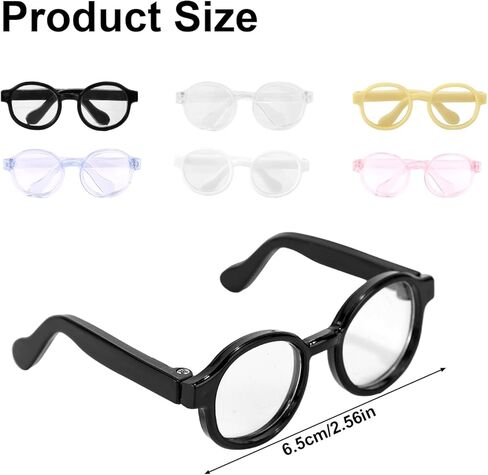 6pcs Mini Doll Glasses, Tiny Plastic Doll Decorative Eyeglasses Accessories Perfect for Collectors Display & Photography (Multiple Colors) in Saudi Arabia