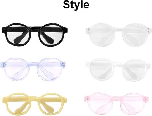 6pcs Mini Doll Glasses, Tiny Plastic Doll Decorative Eyeglasses Accessories Perfect for Collectors Display & Photography (Multiple Colors) in Saudi Arabia