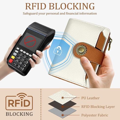 Highland Cow Small Wallet Women RFID Blocking Bifold, Cute Credit Card Holder, Zipper Coin Pocket, PU Leather, Compact, Travel, 4 ID Window, 14 Card Slots, Western, Cash Purse, Ladies Woman in Kuwait