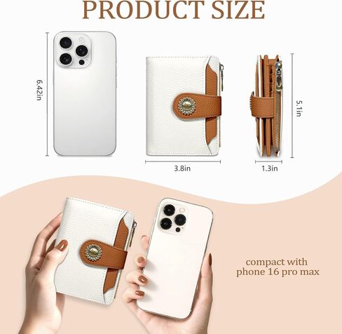 Highland Cow Small Wallet Women RFID Blocking Bifold, Cute Credit Card Holder, Zipper Coin Pocket, PU Leather, Compact, Travel, 4 ID Window, 14 Card Slots, Western, Cash Purse, Ladies Woman in Kuwait