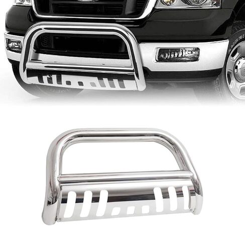 MOTORHOT Bull Bar Compatible with 2004-2008 Ford F150 Models & 2007-2014 Lincoln Navigator,Silver Brush Push Grille Guard Front Bumper in Kuwait