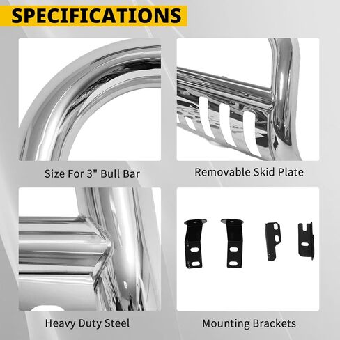 MOTORHOT Bull Bar Compatible with 2004-2008 Ford F150 Models & 2007-2014 Lincoln Navigator,Silver Brush Push Grille Guard Front Bumper in Kuwait