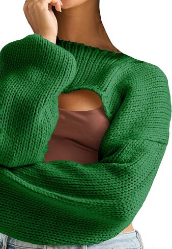 RPYHF Women's Bolero Knit Shrug Cropped Sweaters Casual Long Sleeve Crop Tops Loose Pullovers in Saudi Arabia