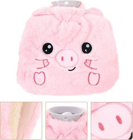 Hot Water Bottle with Cover Hot Water Bag Plush Hand Warmer Winter Hand Warmer Reusable Hot Water Bag Fluffy Cover Hot Water Bottle for Neck and Shoulder Feet in Saudi Arabia