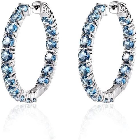 Nature Garnet Hoop Earrings, Citrine Gold Hoops, Sterling Silver Thick Hoop Tourmaline/Peridot/Opal Hoop Earrings for Women Wedding Everyday (Send Gift Box) in Kuwait