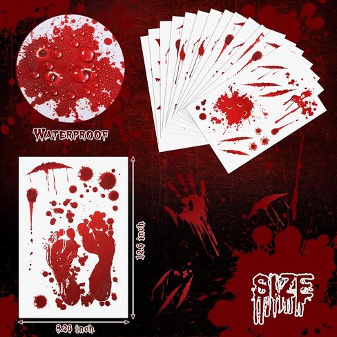 Frienda 11 Sheets Halloween Blood Car Decal Accessories Halloween Car Accessories Decords Doid Decore Decords for Meadlups Windows Headlips (نمط النخيل ، 11 ورقة) in Saudi Arabia
