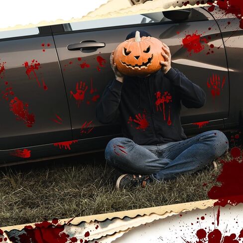 Frienda 11 Sheets Halloween Blood Car Decal Accessories Halloween Car Accessories Decords Doid Decore Decords for Meadlups Windows Headlips (نمط النخيل ، 11 ورقة) in Saudi Arabia