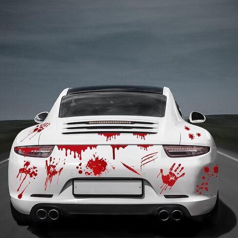 Frienda 11 Sheets Halloween Blood Car Decal Accessories Halloween Car Accessories Decords Doid Decore Decords for Meadlups Windows Headlips (نمط النخيل ، 11 ورقة) in Saudi Arabia