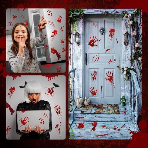 Frienda 11 Sheets Halloween Blood Car Decal Accessories Halloween Car Accessories Decords Doid Decore Decords for Meadlups Windows Headlips (نمط النخيل ، 11 ورقة) in Saudi Arabia