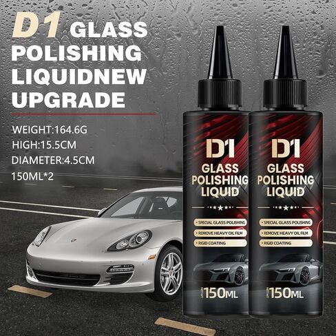 2PCS Bianca Glass Polishing Liquid D1, Bomini Car Glass Polishing Compound, Car Polishing Compound for Scratches, Anti-Fog Hydrophobic Coating Spray, Remove Wiper Marks & Oil Film in Saudi Arabia