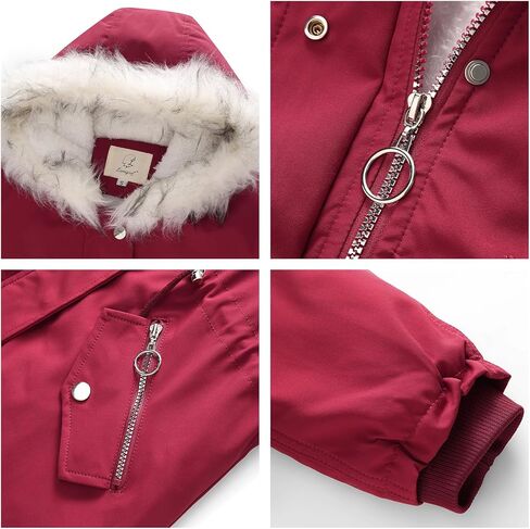 Lamgool Winter Coats for Women Warm Sherpa Fleece Long Back Jacket Thicken Parka with Hood in Kuwait