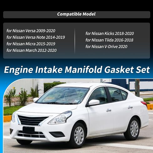 No.MS97359 Engine Intake Manifold Gasket Set Fit for Nissan Versa 2009-2020 for Nissan Micra 2015-2019 Replaces No.13259000/14035-1KT0A/140351HK0A/140351KT0A/71-12651-00/MS20466 in Saudi Arabia