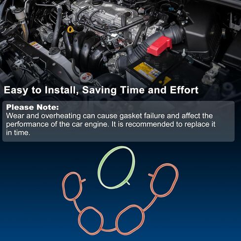 No.MS97359 Engine Intake Manifold Gasket Set Fit for Nissan Versa 2009-2020 for Nissan Micra 2015-2019 Replaces No.13259000/14035-1KT0A/140351HK0A/140351KT0A/71-12651-00/MS20466 in Saudi Arabia