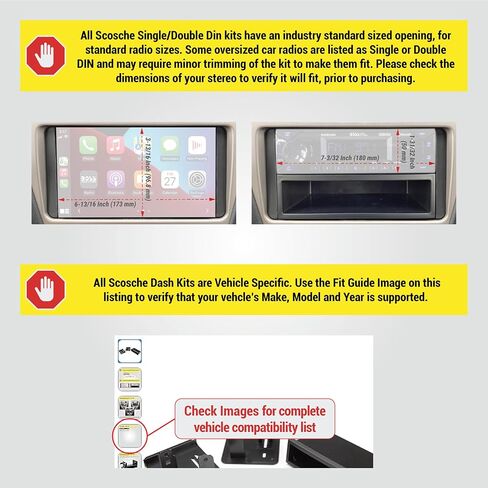Scosche TA2113B Compatible with 2012-14 Toyota Yaris ISO Double DIN & DIN+Pocket Dash Kit Black in Saudi Arabia