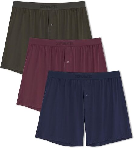 Separatec Silky Soft Modal Boxers for Men, 38mm Widen Waistband, Breathable Loose Men's Underwear for Sleep (3-Pack) in Saudi Arabia