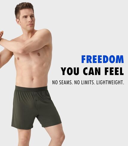 Separatec Silky Soft Modal Boxers for Men, 38mm Widen Waistband, Breathable Loose Men's Underwear for Sleep (3-Pack) in Saudi Arabia