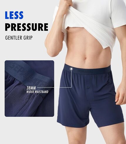 Separatec Silky Soft Modal Boxers for Men, 38mm Widen Waistband, Breathable Loose Men's Underwear for Sleep (3-Pack) in Saudi Arabia