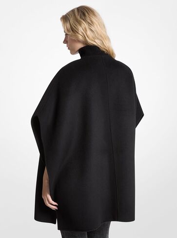 Michael Kors Women's Double-Faced Wool Cape, Black, One Size in Saudi Arabia