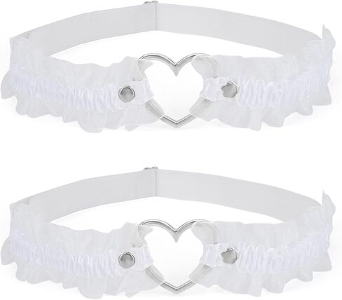 Mysticharm Garter Belt for Women Girls Lace Heart Legals 2 PCS in Kuwait