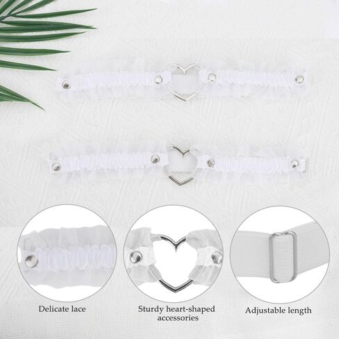 Mysticharm Garter Belt for Women Girls Lace Heart Legals 2 PCS in Kuwait