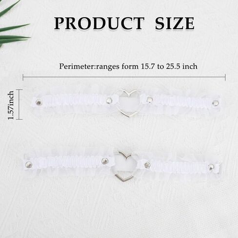Mysticharm Garter Belt for Women Girls Lace Heart Legals 2 PCS in Kuwait