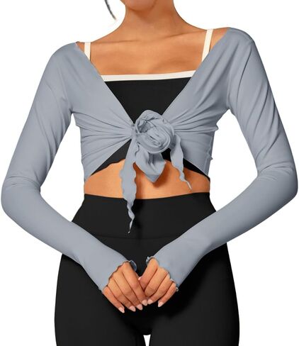 يوسفي تربط TIB Tops Long Sleeve Bolero تجاهل الباليه بيلاتيس بيلاتيس لليوغا صالة التمارين الرياضية in Saudi Arabia