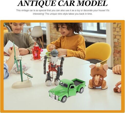 Toyvian Metal Classic Cars Model Die Cast Pickup Truck Fumbure Sloy Vintage Toyble Toy Mini Photo Photo Photo Photo for Home Desk Cabinet Bookshelf (Green) in Saudi Arabia