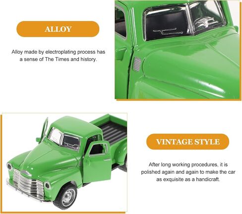 Toyvian Metal Classic Cars Model Die Cast Pickup Truck Fumbure Sloy Vintage Toyble Toy Mini Photo Photo Photo Photo for Home Desk Cabinet Bookshelf (Green) in Saudi Arabia