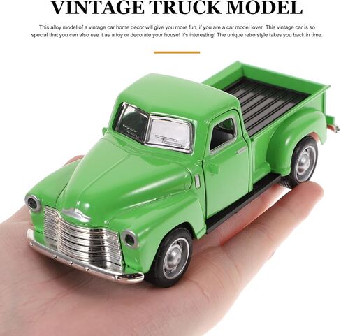 Toyvian Metal Classic Cars Model Die Cast Pickup Truck Fumbure Sloy Vintage Toyble Toy Mini Photo Photo Photo Photo for Home Desk Cabinet Bookshelf (Green) in Saudi Arabia