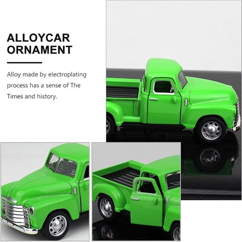 Toyvian Metal Classic Cars Model Die Cast Pickup Truck Fumbure Sloy Vintage Toyble Toy Mini Photo Photo Photo Photo for Home Desk Cabinet Bookshelf (Green) in Saudi Arabia