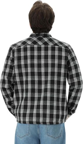 WULFUL Men's Flannel Shirts Jacket Casual Button Down Plaid Outerwear Coat Long Sleeve Fleece Shacket lightweight in Saudi Arabia
