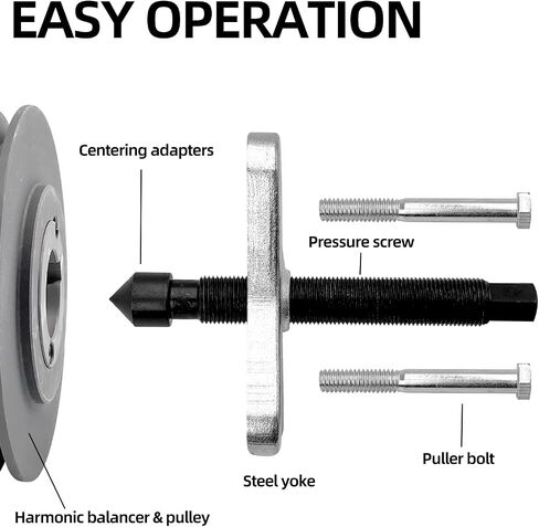 Harmonic Balancer Puller 46pcs Steering Wheel Puller Flywheel Remover Crankshaft Pulley Removal Steering Wheel Pulling Set in Saudi Arabia
