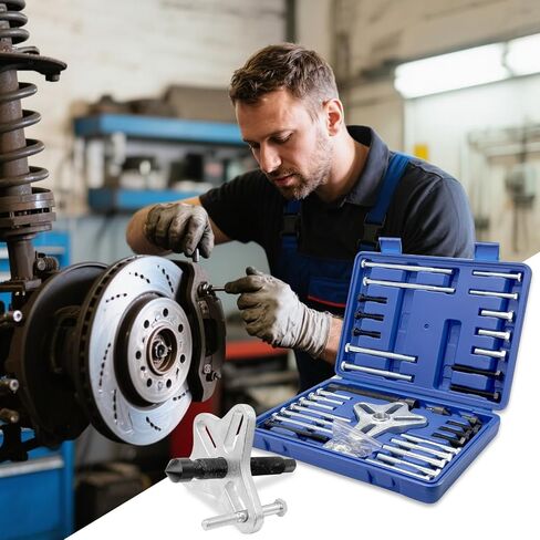 Harmonic Balancer Puller 46pcs Steering Wheel Puller Flywheel Remover Crankshaft Pulley Removal Steering Wheel Pulling Set in Saudi Arabia