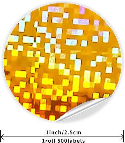 Round Stickers Gold 1 Inch Circle Labels Color Coding Glitter Shiny Dot Sticker Waterproof Removable Roll of 500 in Kuwait