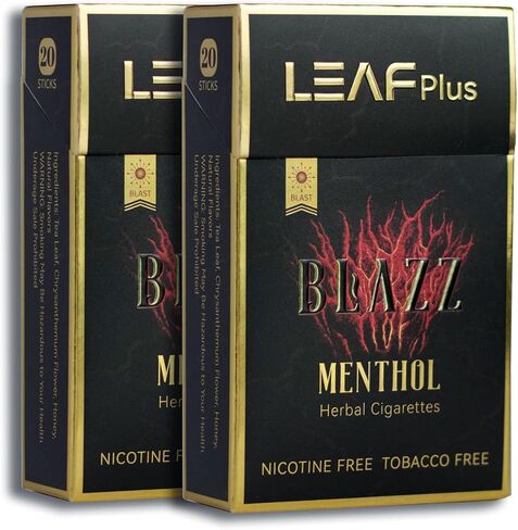 Blazz Herbal Cigarettes by LeafPlus - Tobacco Free, Nicotine Free, THC Free - 2 Packs 40 Smokes in Saudi Arabia