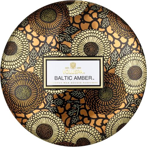 Voluspa 3 Wick Tin Candle - Baltic Amber by Voluspa for Unisex - 12 oz Candle in Kuwait