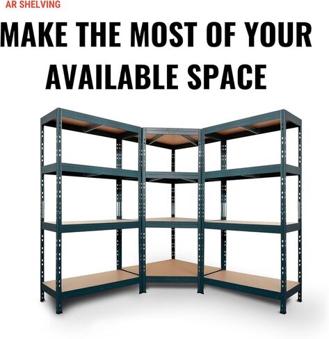 2400-Lb. Capacity, 71in.H x 60in.W x 18in.D Rivet Shelving Unit, Or Assemble as 2 Benches, Ea. 35 1/2in.H x 120in.L x 18in.D, Matte Dark Gray, Model# Garage 60/18 600 Lbs. in Saudi Arabia