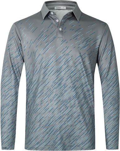 قمصان بولو طويلة الأكمام Zeetoo للرجال غولف بولو القمصان ذات الأداء الرياضي قمصان الجولف غير الرسمية in Kuwait