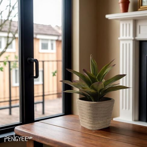 3Pcs Fake Plants - Small Artificial Agave Plants Decor - Fake Eucalyptus Plants Faux Aloe Plants for Farmhouse Office Kitchen Bathroom Room Shelf Greenery Decor in Kuwait