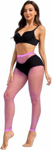 CharnmRose 2 أزواج المرأة بدون قدم شبكة صيد السمك الجوارب عالية الخصر شبكة صيد السمك للنساء جوارب شبكية in Kuwait