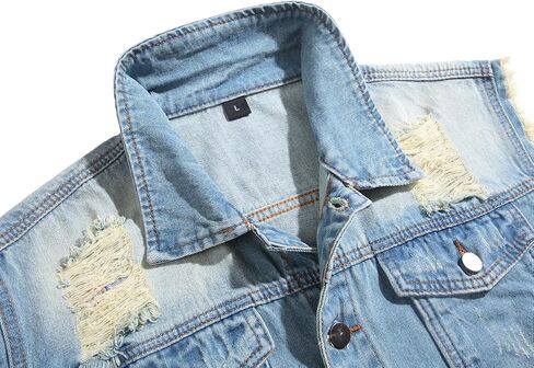 سترة رانم سي مين للرجال - سترة الدنيم غير الرسمية ذات الأكياس النحيفة ، وهي مثالية لركوب الأساليب والأنماط القديمة in Kuwait