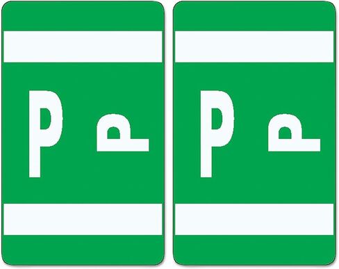 ملصق أبجدي مرمز بالألوان من Smead AlphaZ ACCS، P، أخضر داكن، 100 ملصق في كل عبوة (67186) in Saudi Arabia