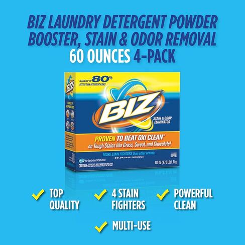 Biz Laundry Detergent Powder Booster, Stain & Odor Removal, 60 Ounces in Kuwait