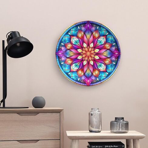 Decorative Plates, Fall Maple & Pumpkin Stained Glass Design Ceramic Dinner Plate Home Wobble-Plate with Display Stand, Wall Hanging Decor for Kitchen Household 10 Inch, Gifts for Thanksgiving in Kuwait