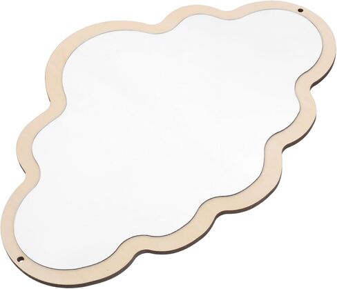 VALICLUD Nordic Style Wooden Children Safety Mirror 1 Piece Tabletop Design Shatterproof Decorative Craft for Boys and Girls for Bedroom or Playroom in Saudi Arabia